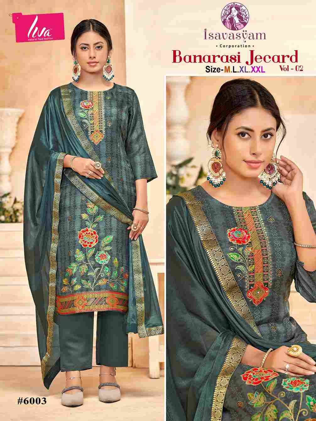 Banarasi Jacquard Vol-2 By Isavasyam 2001 To 2006 Series Beautiful Stylish Festive Suits Fancy Colorful Casual Wear & Ethnic Wear & Ready To Wear Dola Silk With Work Dresses At Wholesale Price