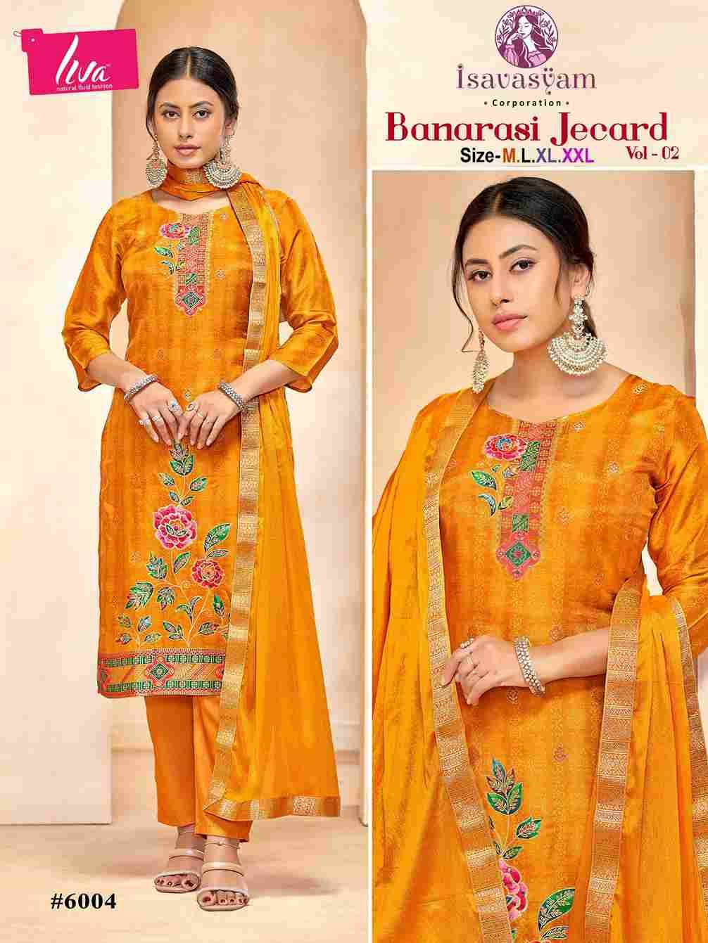 Banarasi Jacquard Vol-2 By Isavasyam 2001 To 2006 Series Beautiful Stylish Festive Suits Fancy Colorful Casual Wear & Ethnic Wear & Ready To Wear Dola Silk With Work Dresses At Wholesale Price