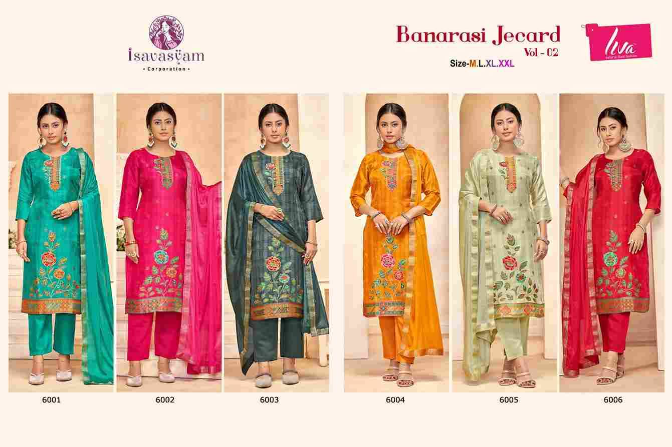 Banarasi Jacquard Vol-2 By Isavasyam 2001 To 2006 Series Beautiful Stylish Festive Suits Fancy Colorful Casual Wear & Ethnic Wear & Ready To Wear Dola Silk With Work Dresses At Wholesale Price