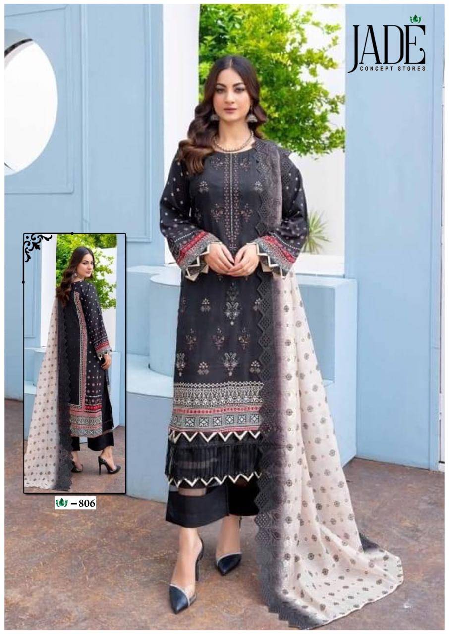 Crimson Lawn Vol-8 By Jade 801 To 806 Series Beautiful Festive Suits Colorful Stylish Fancy Casual Wear & Ethnic Wear Pure Lawn Embroidered Dresses At Wholesale Price