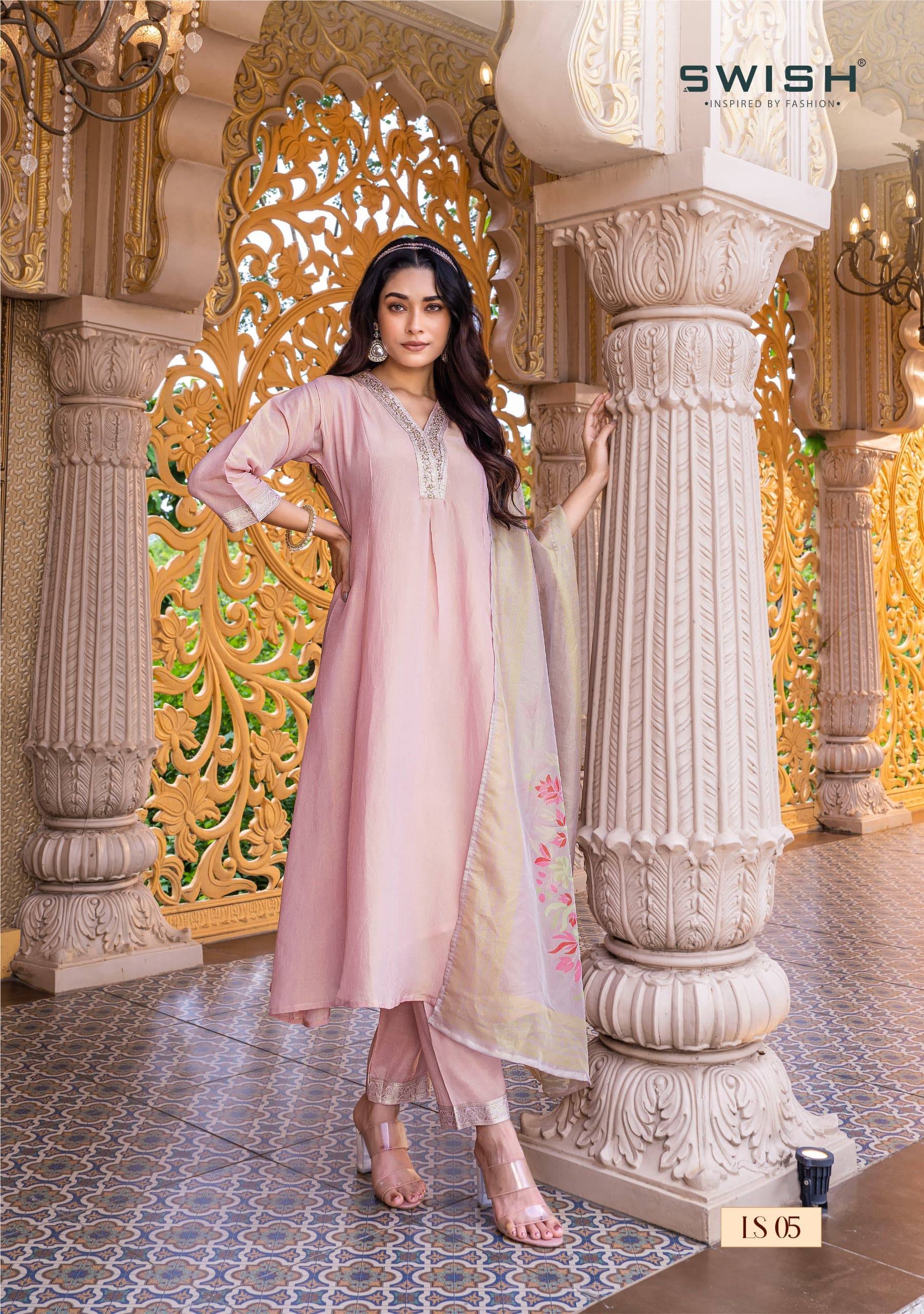 Label Swish By Swish 01 To 06 Series Beautiful Stylish Festive Suits Fancy Colorful Casual Wear & Ethnic Wear & Ready To Wear Tissue With Work Dresses At Wholesale Price