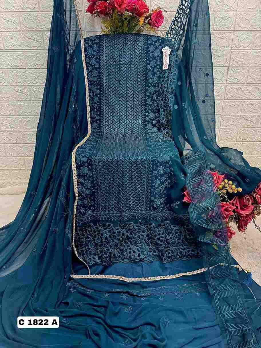 Fepic 1822 Colours By Fepic 1822-A To 1822-C Series Beautiful Pakistani Suits Colorful Stylish Fancy Casual Wear & Ethnic Wear Georgette Embroidered Dresses At Wholesale Price