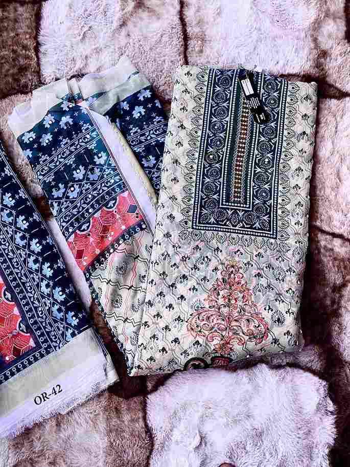 Hoor Tex Hit Design OR-42 Colours By Hoor Tex OR-42-A To OR-42-D Series Beautiful Pakistani Suits Stylish Colorful Fancy Casual Wear & Ethnic Wear Heavy Organza Embroidered Dresses At Wholesale Price