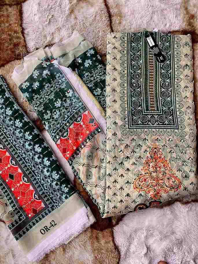 Hoor Tex Hit Design OR-42 Colours By Hoor Tex OR-42-A To OR-42-D Series Beautiful Pakistani Suits Stylish Colorful Fancy Casual Wear & Ethnic Wear Heavy Organza Embroidered Dresses At Wholesale Price