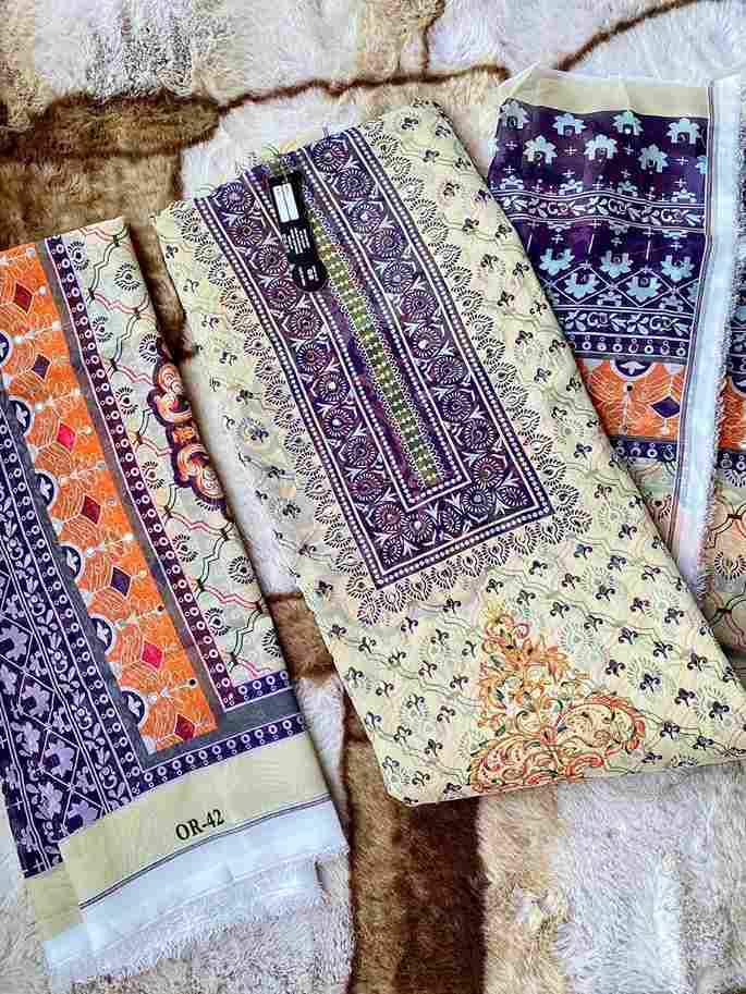 Hoor Tex Hit Design OR-42 Colours By Hoor Tex OR-42-A To OR-42-D Series Beautiful Pakistani Suits Stylish Colorful Fancy Casual Wear & Ethnic Wear Heavy Organza Embroidered Dresses At Wholesale Price