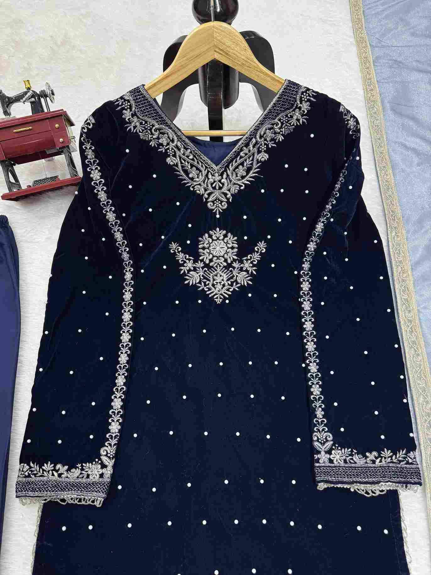 R-5771 By Fashid Wholesale Designer Suits Beautiful Fancy Colorful Stylish Party Wear & Occasional Wear Viscose Velvet Dresses At Wholesale Price