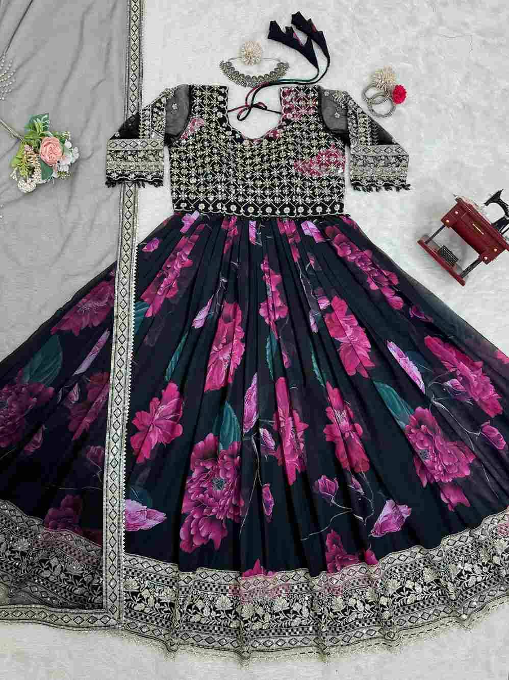 R-5772 By Fashid Wholesale Designer Stylish Fancy Colorful Beautiful Party Wear & Ethnic Wear Collection Faux Georgette Digital Print Gown At Wholesale Price