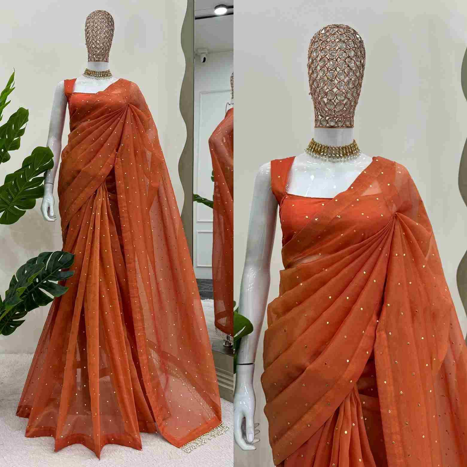 K-530 By Fashid Wholesale Indian Traditional Wear Collection Beautiful Stylish Fancy Colorful Party Wear & Occasional Wear Chimar Tissue Silk Designer Sarees At Wholesale Price