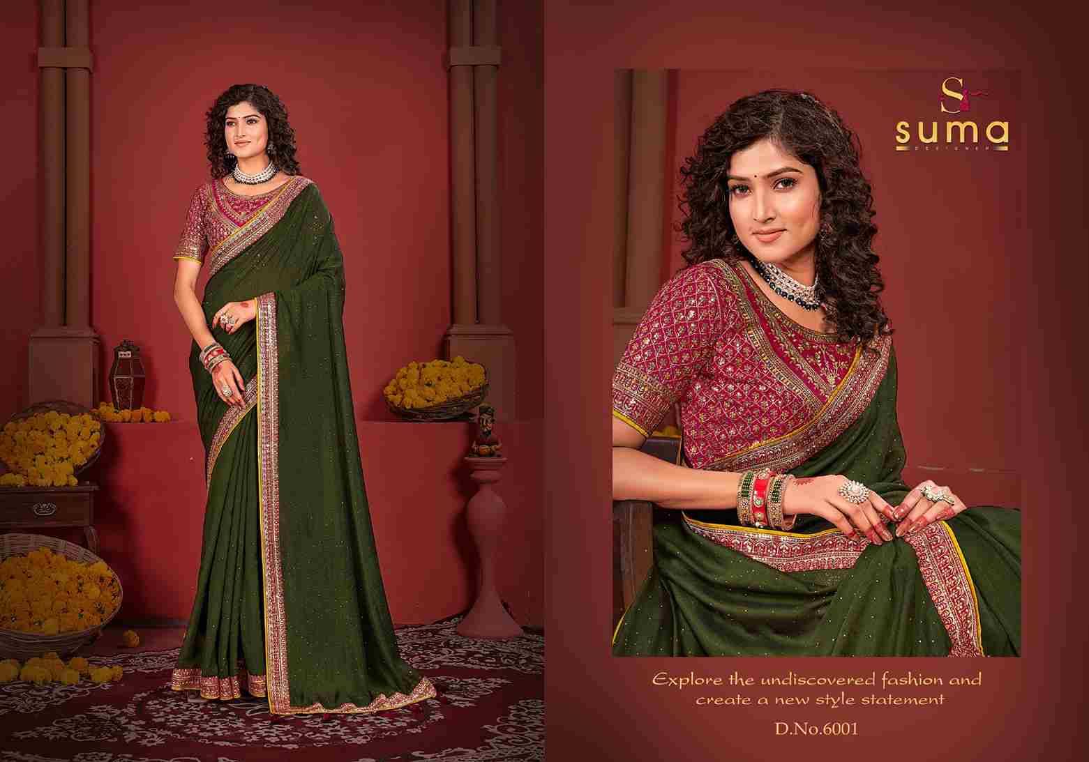 Avikya By Suma 6001 To 6010 Series Indian Traditional Wear Collection Beautiful Stylish Fancy Colorful Party Wear & Occasional Wear Vichitra Silk Sarees At Wholesale Price