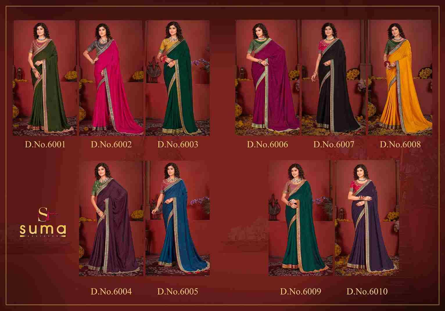 Avikya By Suma 6001 To 6010 Series Indian Traditional Wear Collection Beautiful Stylish Fancy Colorful Party Wear & Occasional Wear Vichitra Silk Sarees At Wholesale Price