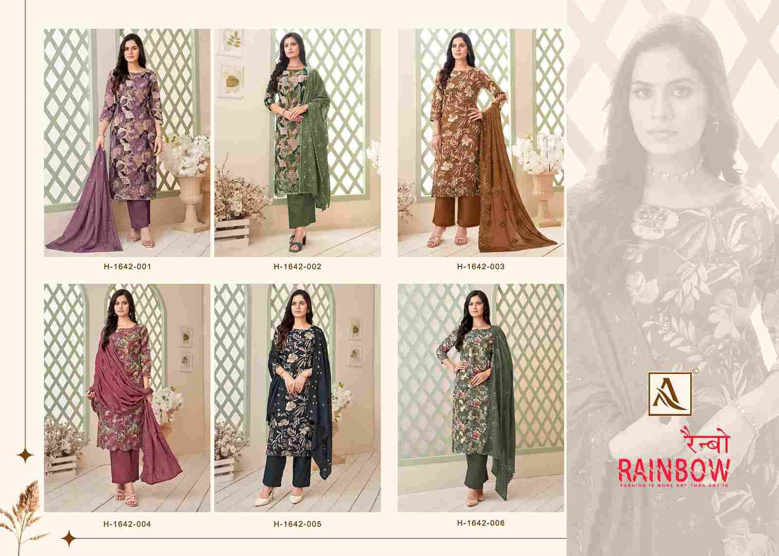 Rainbow By Alok Suit 1642-001 To 1642-006 Series Beautiful Festive Suits Stylish Fancy Colorful Casual Wear & Ethnic Wear Pure Cambric Cotton Print Dresses At Wholesale Price