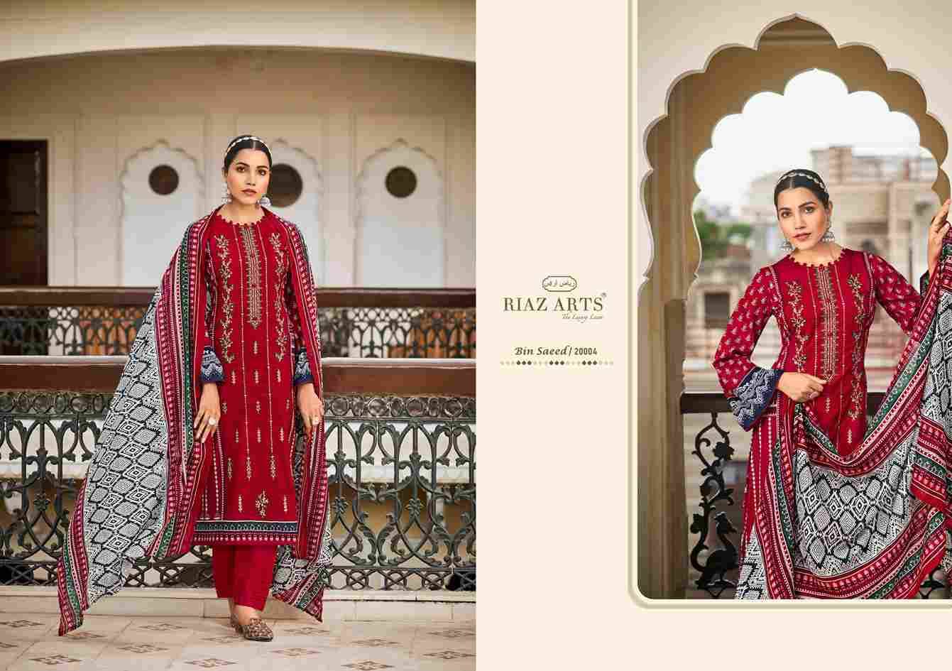 Bin Saeed Vol-3 By Riaz Arts 20001 To 20008 Series Beautiful Festive Suits Stylish Fancy Colorful Casual Wear & Ethnic Wear Pure Cotton Print Dresses At Wholesale Price