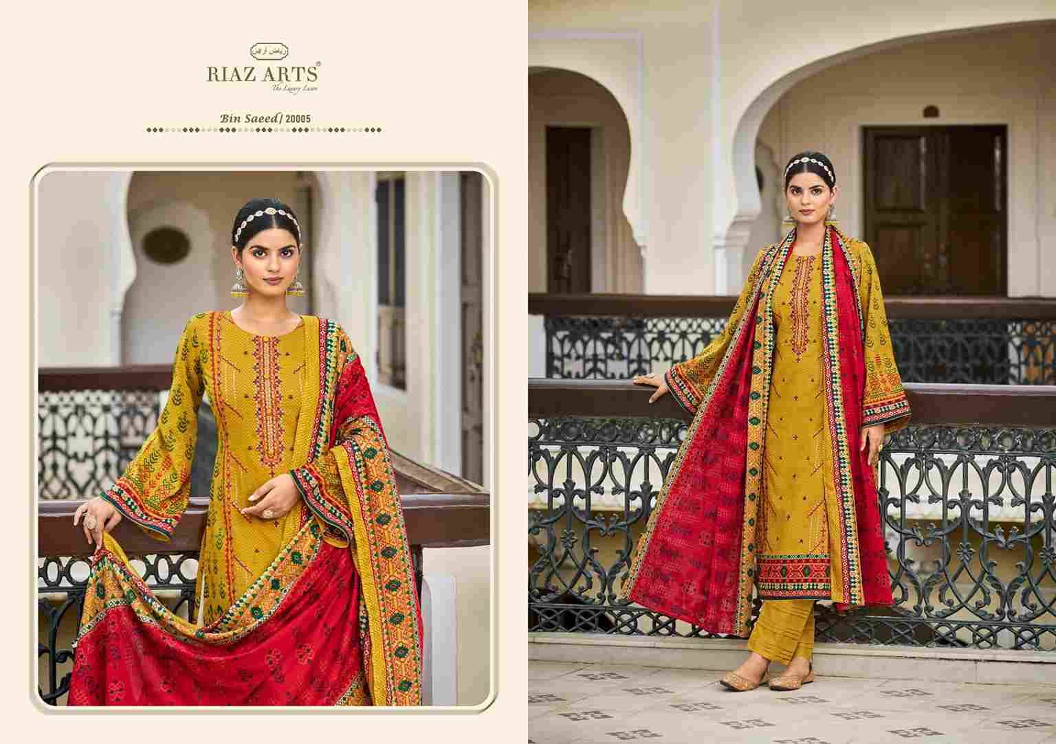 Bin Saeed Vol-3 By Riaz Arts 20001 To 20008 Series Beautiful Festive Suits Stylish Fancy Colorful Casual Wear & Ethnic Wear Pure Cotton Print Dresses At Wholesale Price