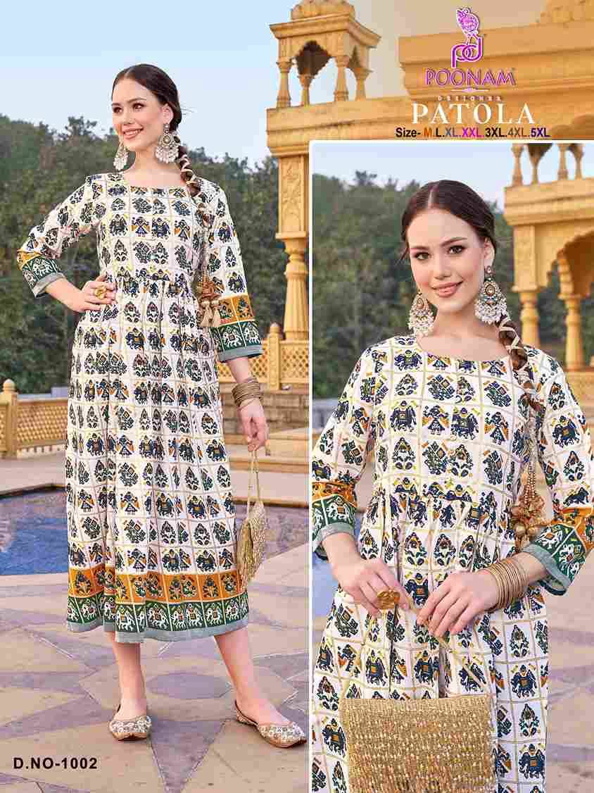 Patola By Poonam Designer 1001 To 1004 Series Designer Stylish Fancy Colorful Beautiful Party Wear & Ethnic Wear Collection Cotton Gown At Wholesale Price