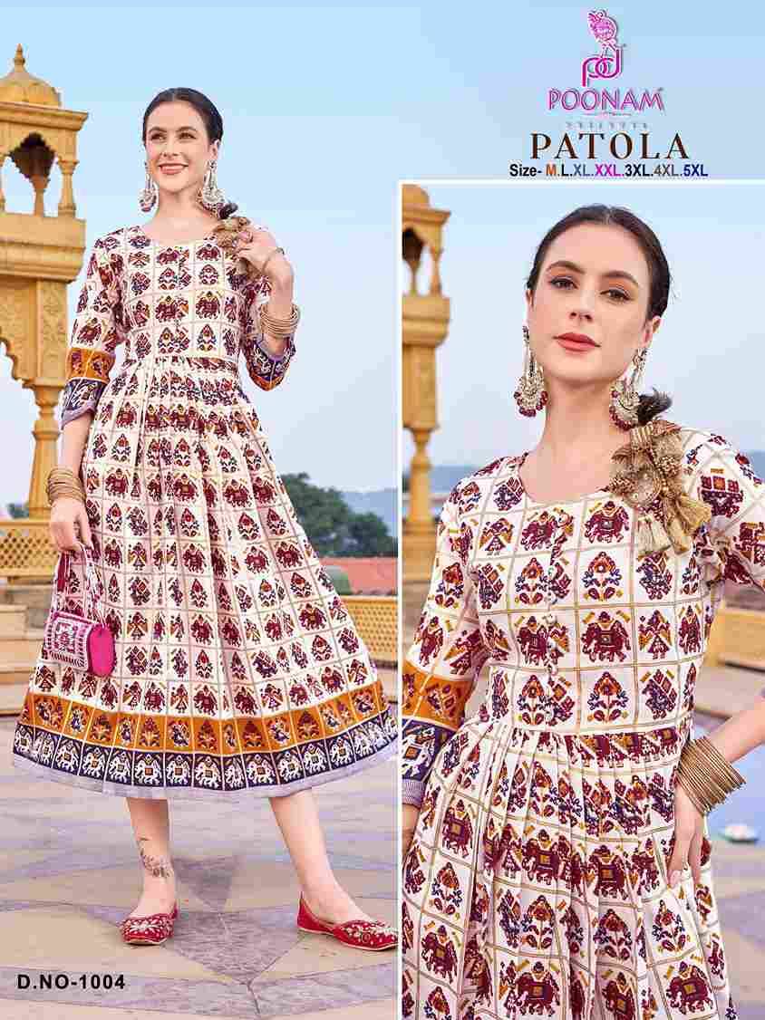 Patola By Poonam Designer 1001 To 1004 Series Designer Stylish Fancy Colorful Beautiful Party Wear & Ethnic Wear Collection Cotton Gown At Wholesale Price