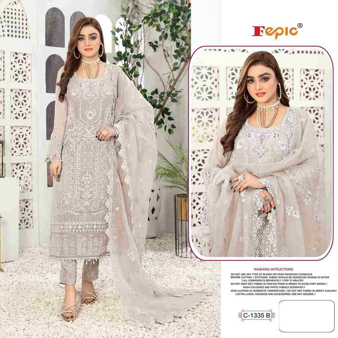 Fepic 1335 Colours By Fepic 1335-A To 1335-C Series Beautiful Pakistani Suits Colorful Stylish Fancy Casual Wear & Ethnic Wear Organza Embroidered Dresses At Wholesale Price