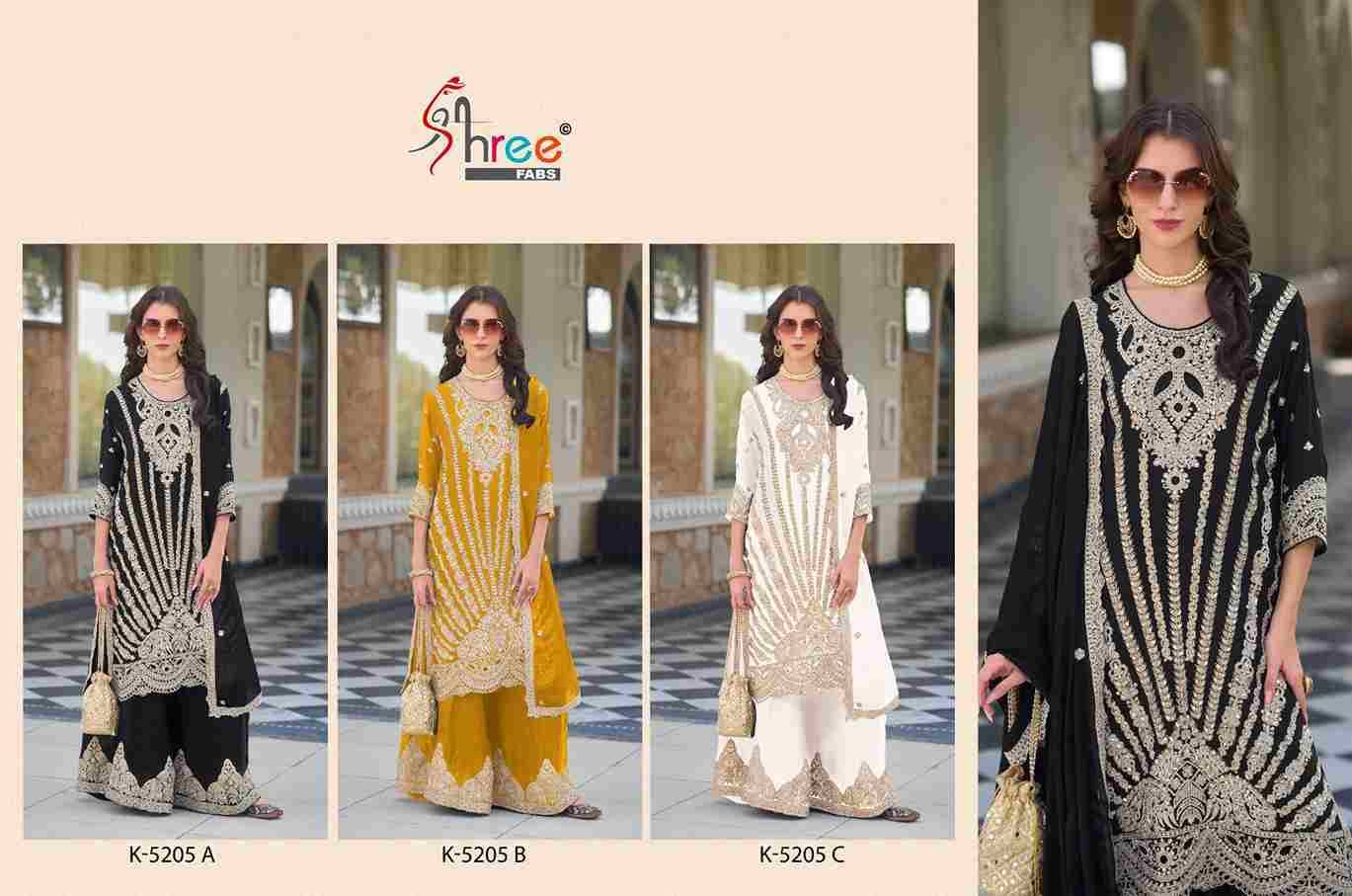 Shree Fabs Hit Design K-5205 Colours By Shree Fabs K-5205-A To K-5205-C Series Designer Pakistani Suits Beautiful Fancy Stylish Colorful Party Wear & Occasional Wear Chinnon Embroidery Dresses At Wholesale Price