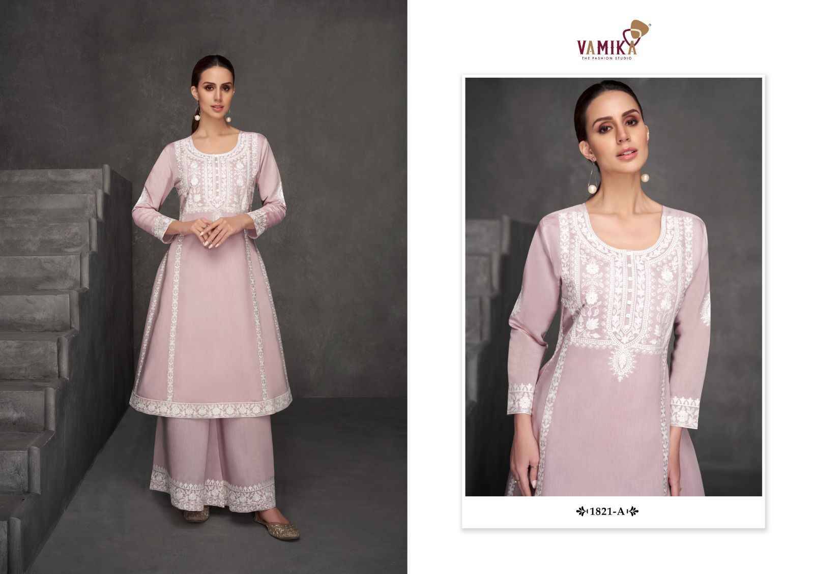 Fiza By Vamika 1821-A To 1821-D Series Designer Stylish Fancy Colorful Beautiful Party Wear & Ethnic Wear Collection Viscose Silk Kurtis With Bottom At Wholesale Price