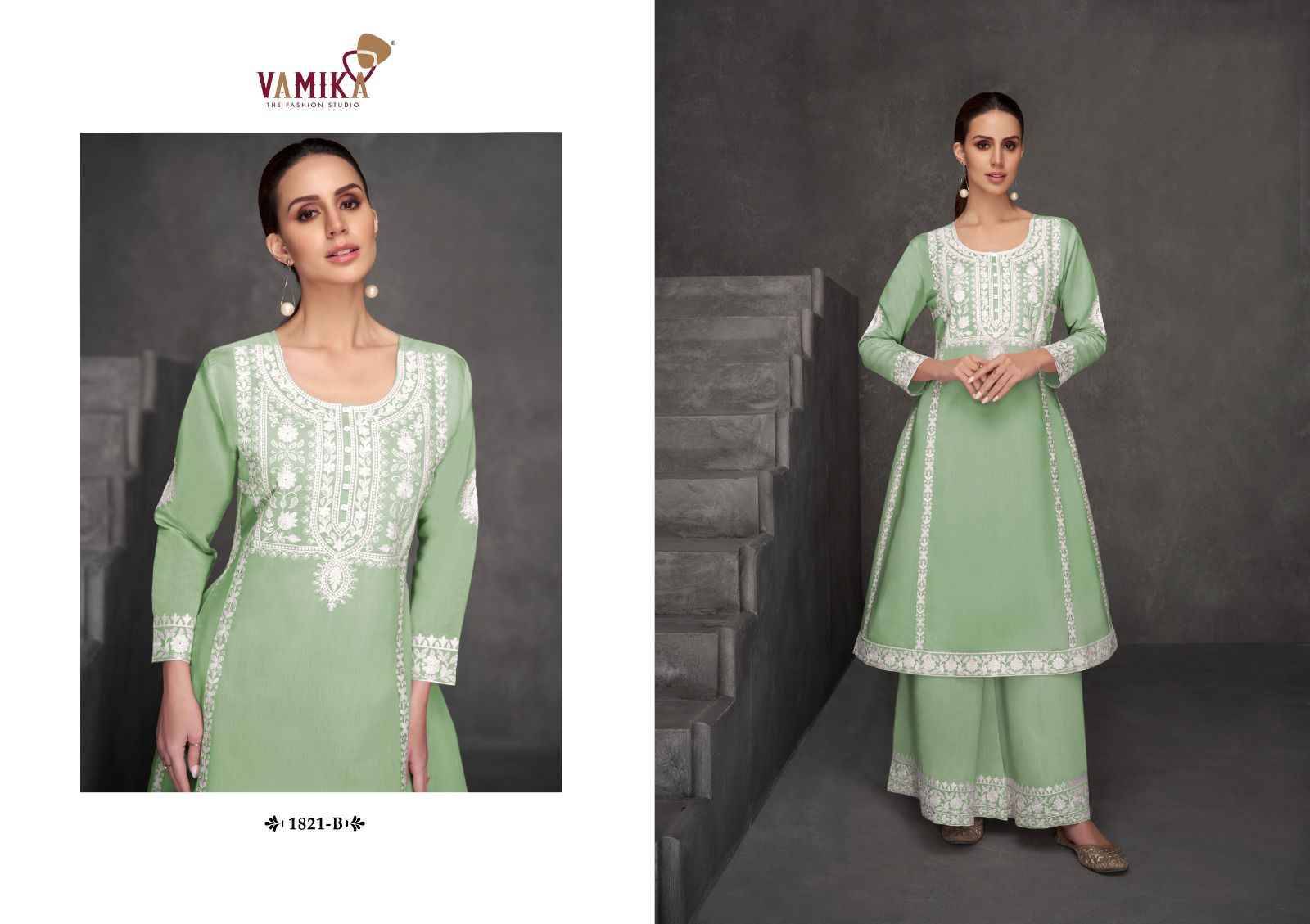 Fiza By Vamika 1821-A To 1821-D Series Designer Stylish Fancy Colorful Beautiful Party Wear & Ethnic Wear Collection Viscose Silk Kurtis With Bottom At Wholesale Price