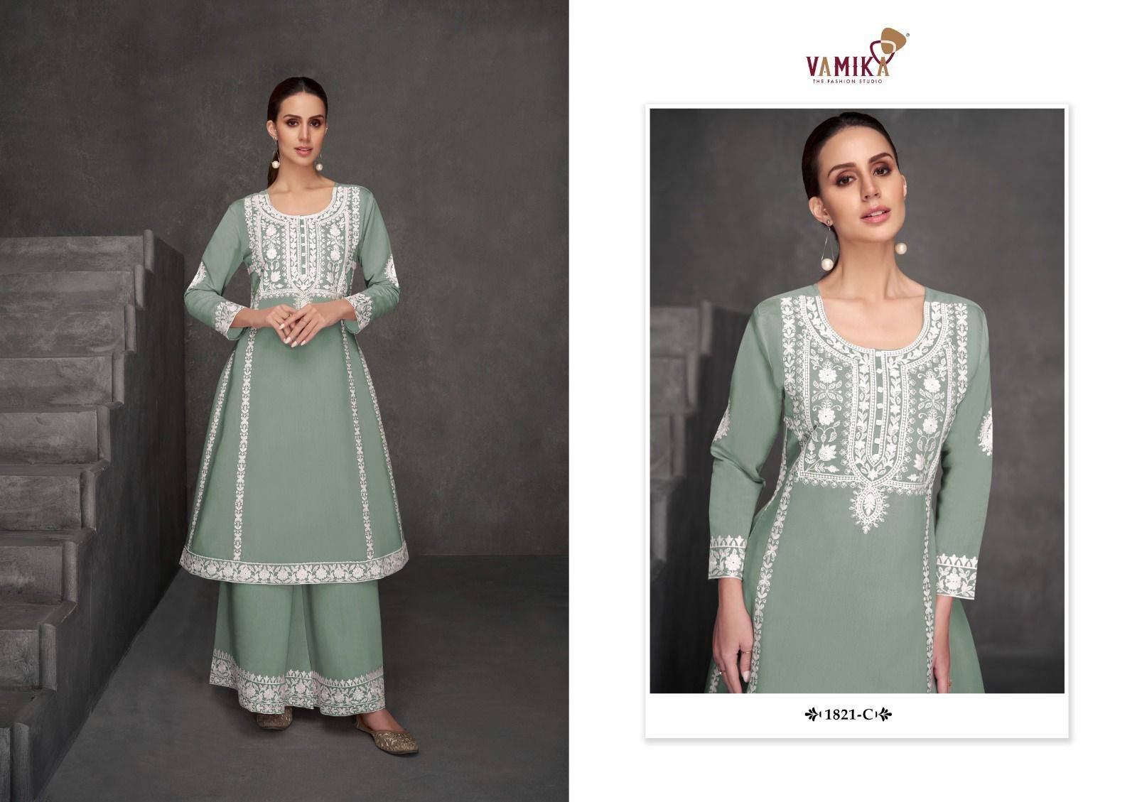 Fiza By Vamika 1821-A To 1821-D Series Designer Stylish Fancy Colorful Beautiful Party Wear & Ethnic Wear Collection Viscose Silk Kurtis With Bottom At Wholesale Price