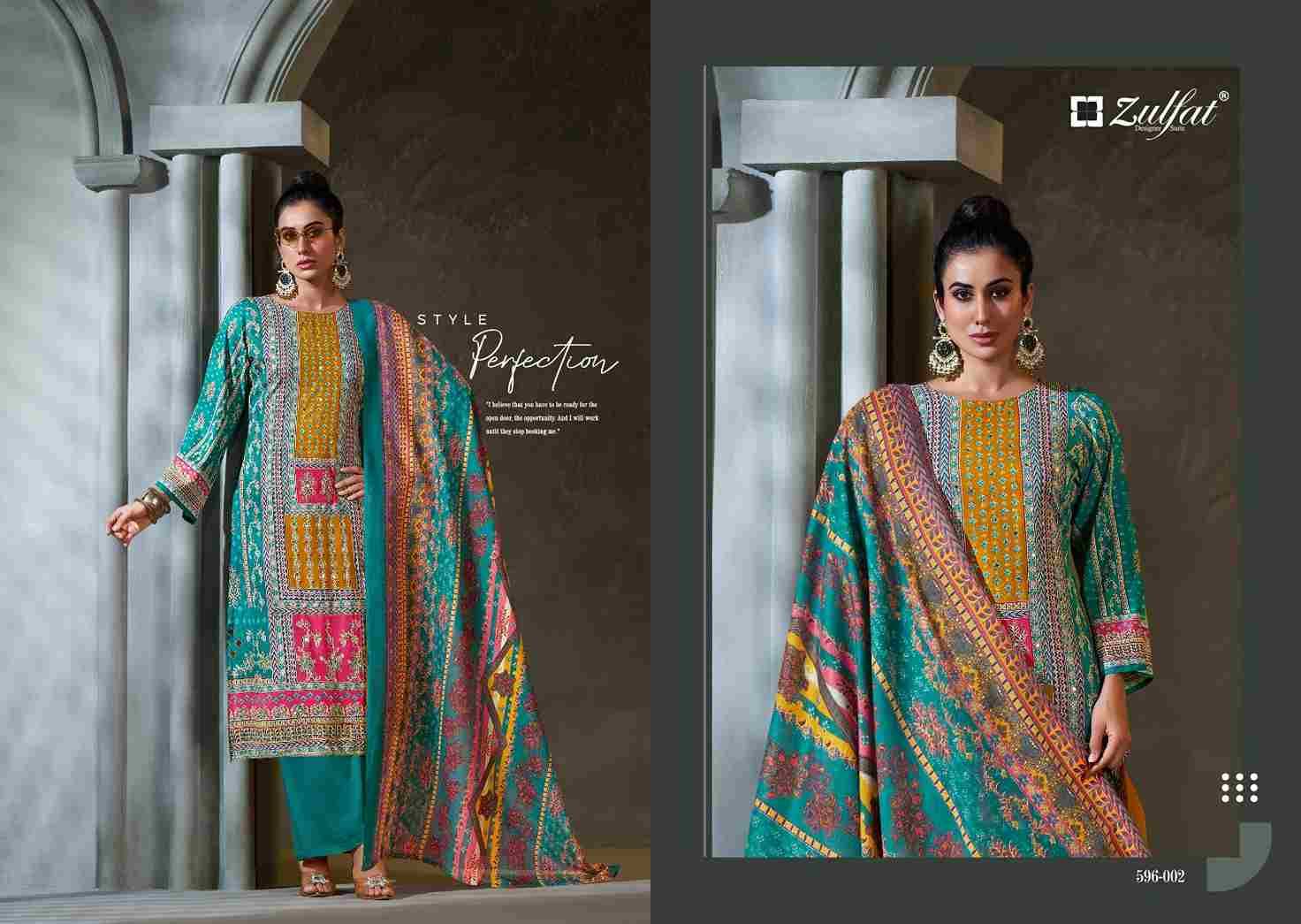 Aayat Vol-5 By Zulfat 596-001 To 596-006 Series Beautiful Festive Suits Stylish Fancy Colorful Casual Wear & Ethnic Wear Pure Rayon Print Dresses At Wholesale Price