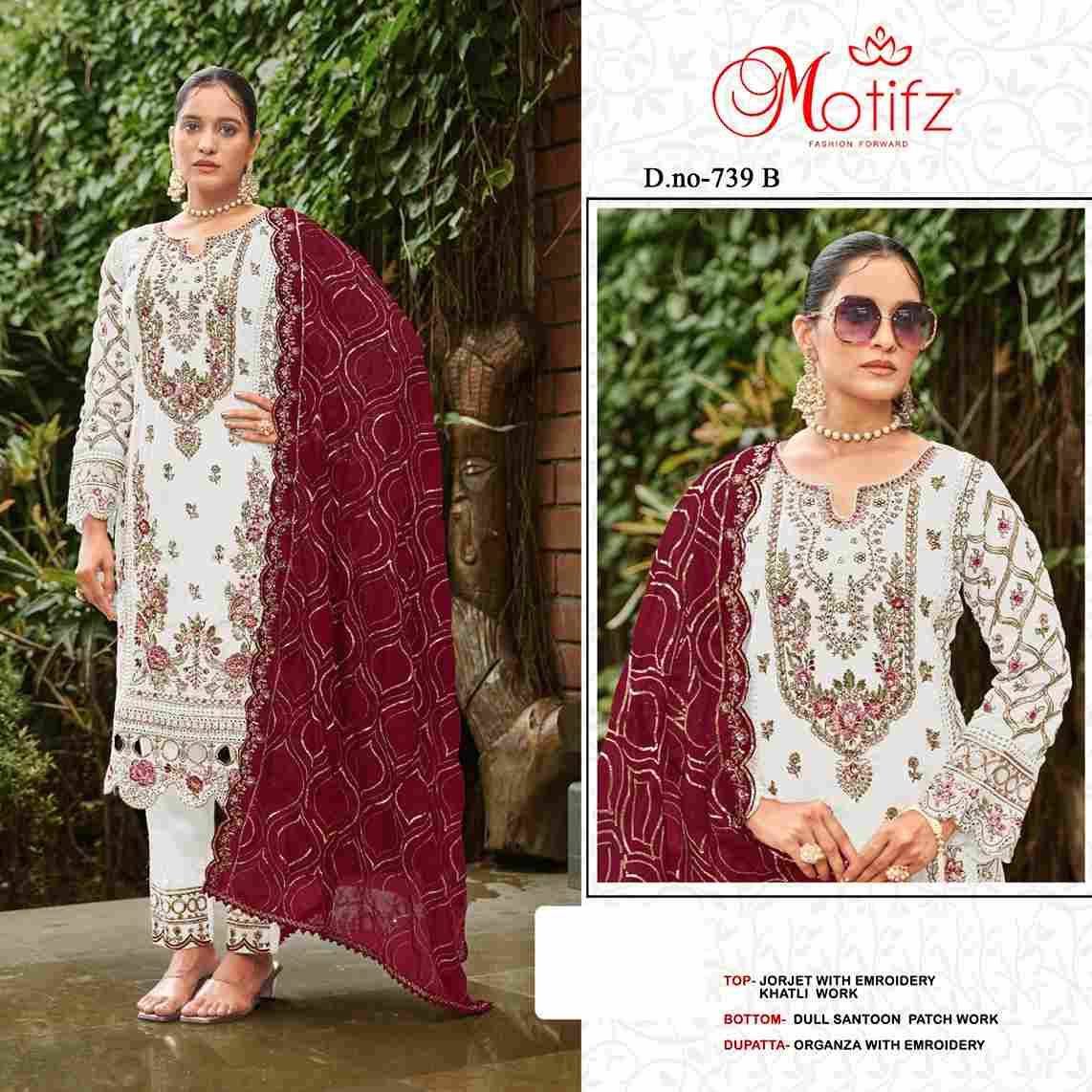 Motifz Hit Design 739 Colours By Motifz 739-A To 739-D Series Beautiful Pakistani Suits Colorful Stylish Fancy Casual Wear & Ethnic Wear Georgette Dresses At Wholesale Price