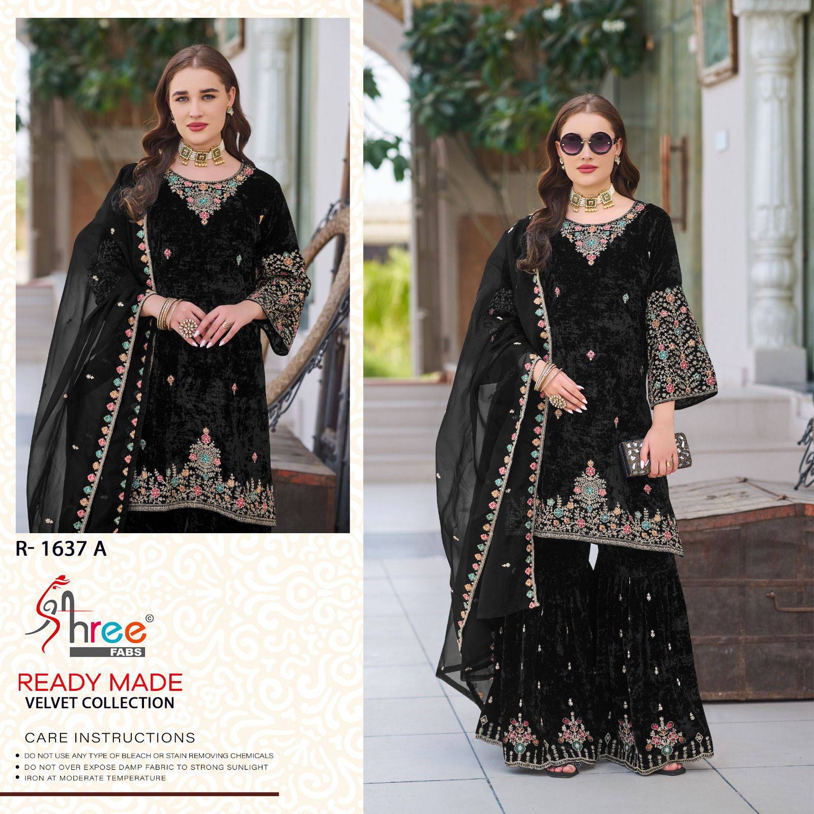 Shree Fabs Hit Design R-1637 Colours By Shree Fabs R-1637-A To R-1637-D Series Beautiful Pakistani Suits Stylish Fancy Colorful Party Wear & Occasional Wear Velvet Embroidered Dresses At Wholesale Price