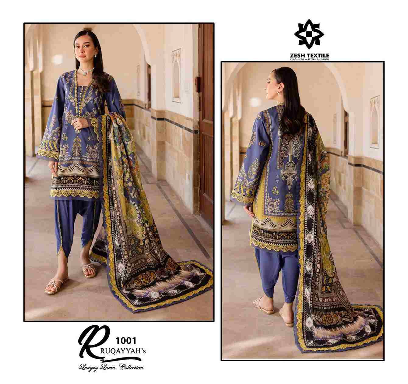 Ruqayyah By Zesh Textile 1001 To 1006 Series Beautiful Pakistani Suits Colorful Stylish Fancy Casual Wear & Ethnic Wear Pure Lawn Dresses At Wholesale Price