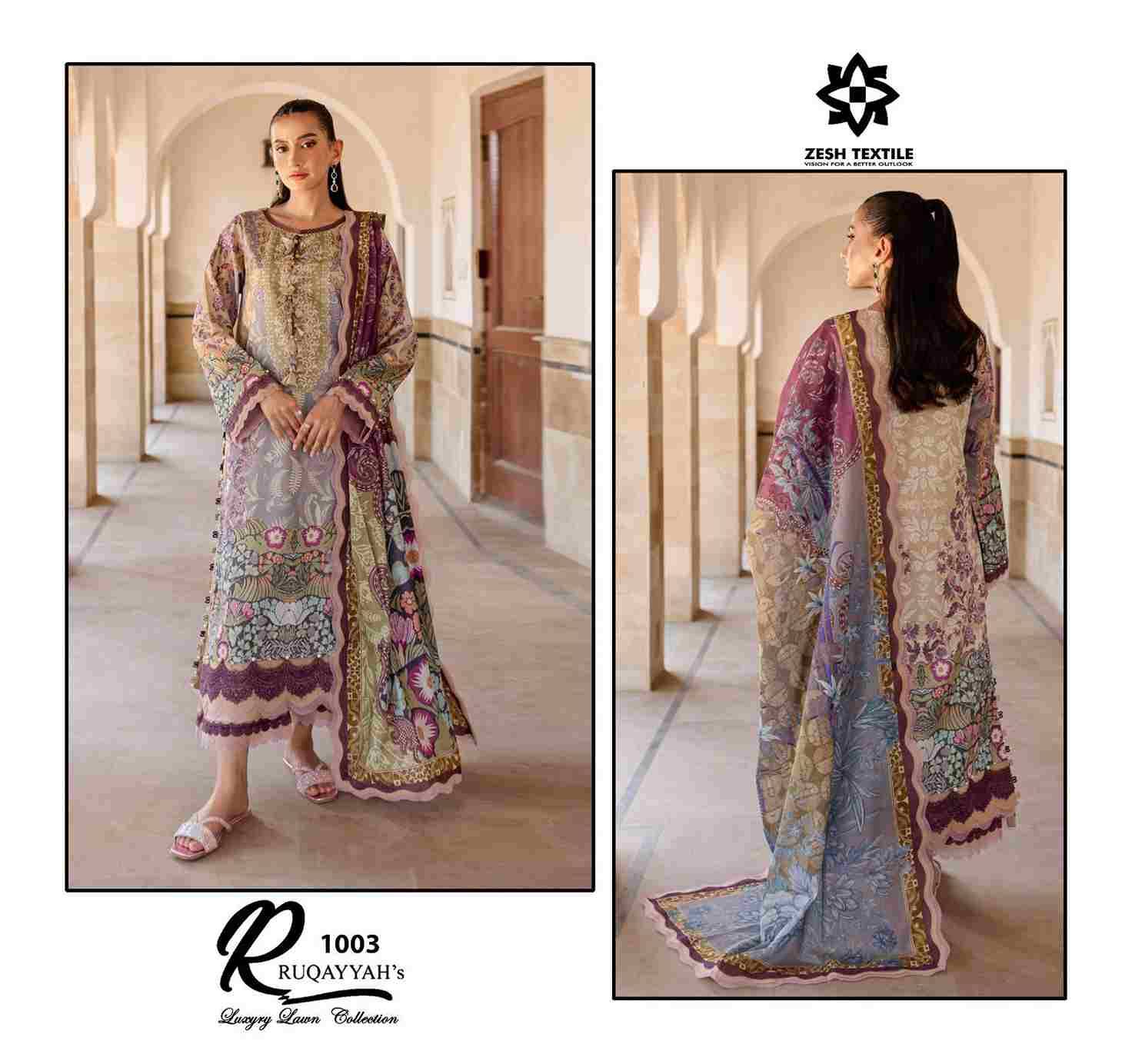 Ruqayyah By Zesh Textile 1001 To 1006 Series Beautiful Pakistani Suits Colorful Stylish Fancy Casual Wear & Ethnic Wear Pure Lawn Dresses At Wholesale Price