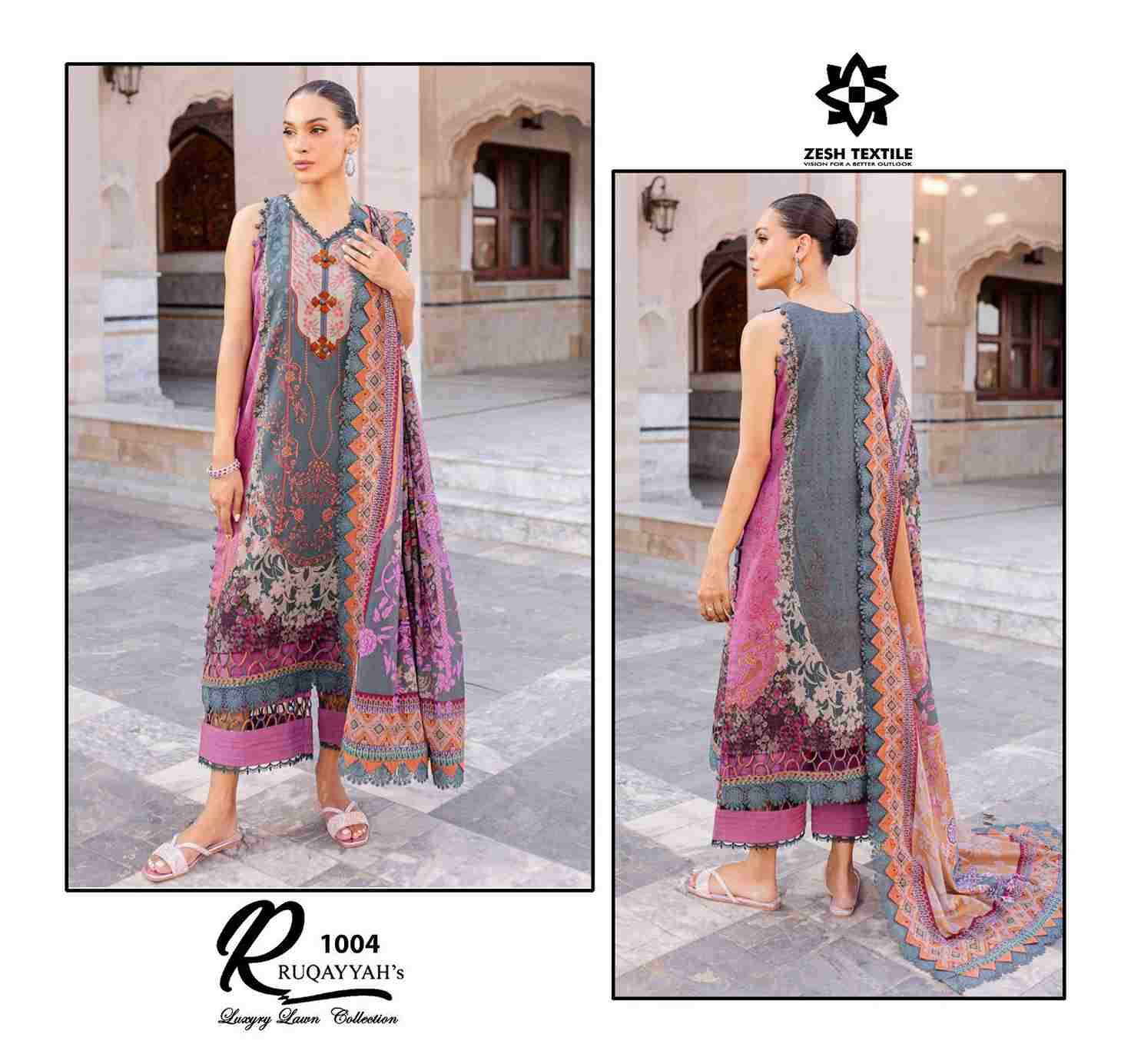 Ruqayyah By Zesh Textile 1001 To 1006 Series Beautiful Pakistani Suits Colorful Stylish Fancy Casual Wear & Ethnic Wear Pure Lawn Dresses At Wholesale Price