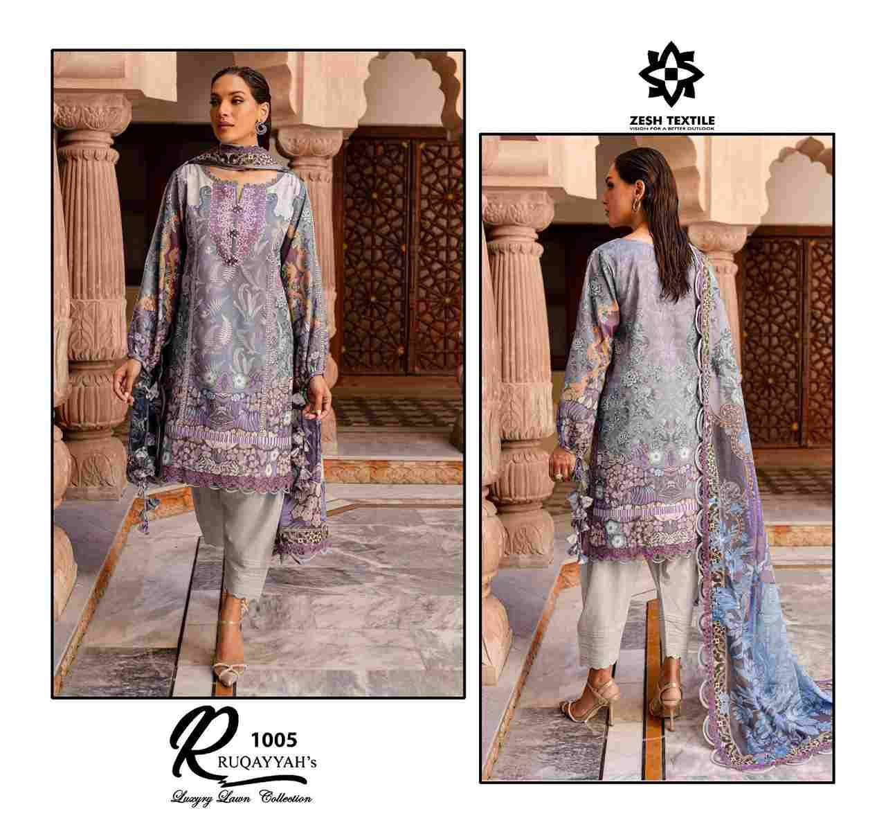 Ruqayyah By Zesh Textile 1001 To 1006 Series Beautiful Pakistani Suits Colorful Stylish Fancy Casual Wear & Ethnic Wear Pure Lawn Dresses At Wholesale Price