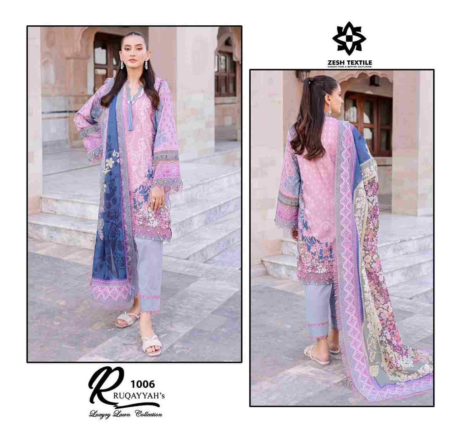 Ruqayyah By Zesh Textile 1001 To 1006 Series Beautiful Pakistani Suits Colorful Stylish Fancy Casual Wear & Ethnic Wear Pure Lawn Dresses At Wholesale Price