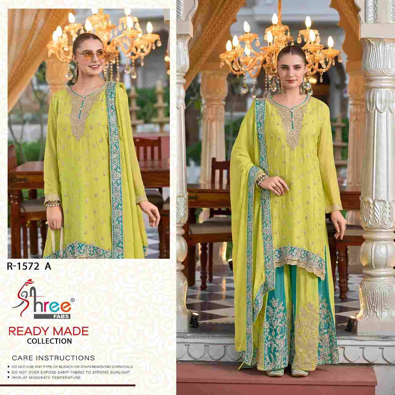 Shree Fabs Hit Design R-1572 Colours By Shree Fabs R-1572-A To R-1572-D Series Beautiful Pakistani Suits Stylish Fancy Colorful Party Wear & Occasional Wear Chinnon Silk Embroidered Dresses At Wholesale Price