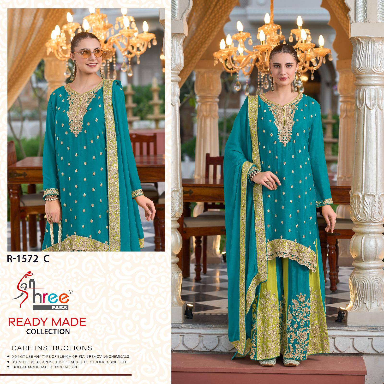 Shree Fabs Hit Design R-1572 Colours By Shree Fabs R-1572-A To R-1572-D Series Beautiful Pakistani Suits Stylish Fancy Colorful Party Wear & Occasional Wear Chinnon Silk Embroidered Dresses At Wholesale Price