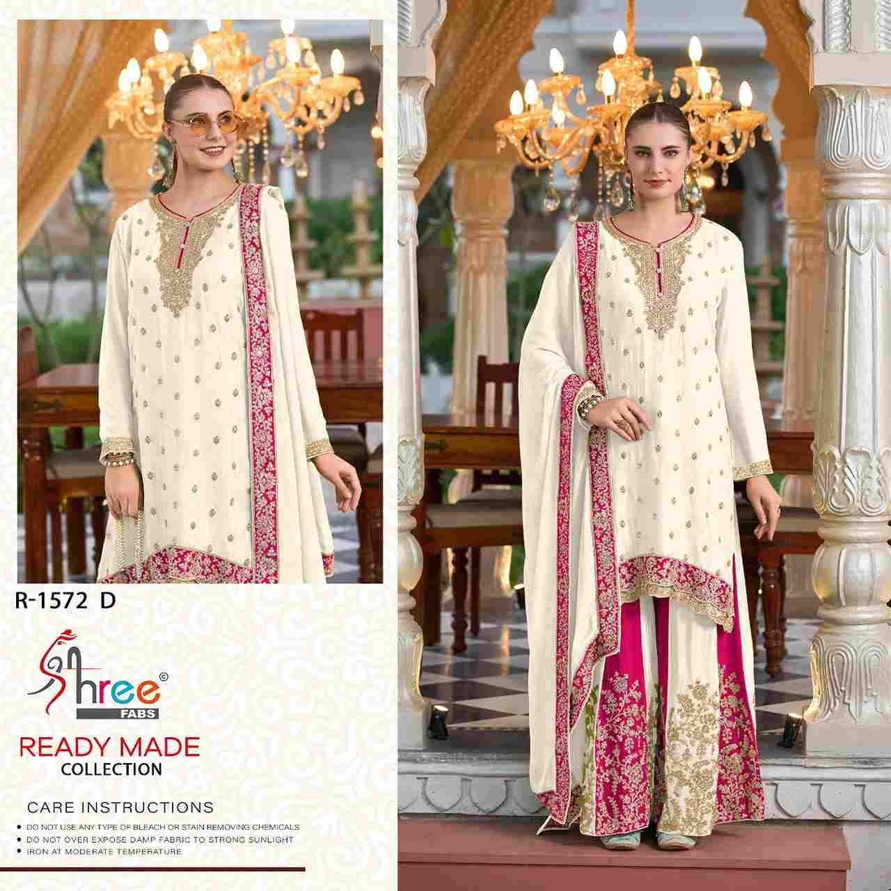 Shree Fabs Hit Design R-1572 Colours By Shree Fabs R-1572-A To R-1572-D Series Beautiful Pakistani Suits Stylish Fancy Colorful Party Wear & Occasional Wear Chinnon Silk Embroidered Dresses At Wholesale Price