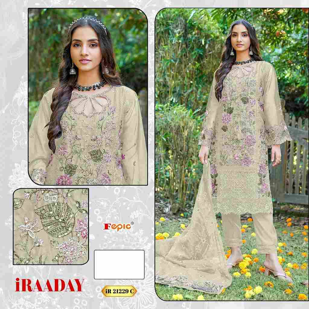 Fepic 21229 Colours By Fepic 21229-A To 21229-C Series Beautiful Pakistani Suits Colorful Stylish Fancy Casual Wear & Ethnic Wear Organza Embroidered Dresses At Wholesale Price