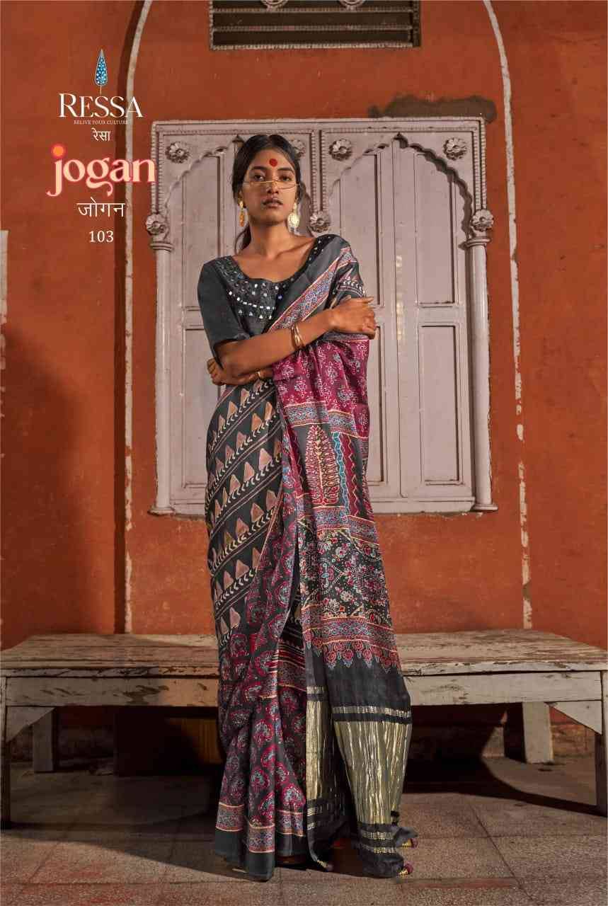 Jogan By Ressa 101 To 108 Series Indian Traditional Wear Collection Beautiful Stylish Fancy Colorful Party Wear & Occasional Wear Viscose Sarees At Wholesale Price