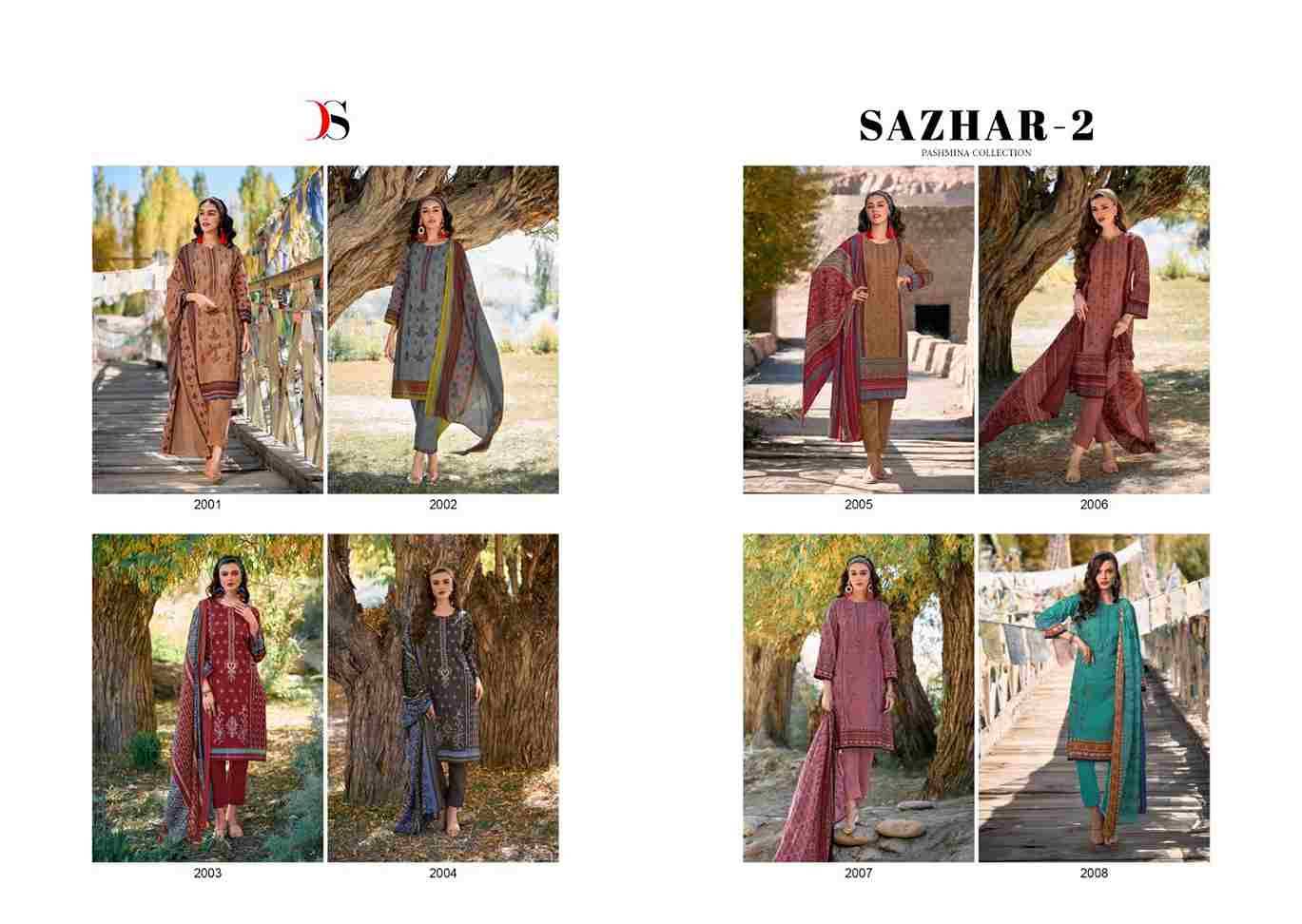 Sazhar Vol-2 By Deepsy Suits 2001 To 2008 Series Beautiful Pakistani Suits Colorful Stylish Fancy Casual Wear & Ethnic Wear Pure Pashmina With Embroidered Dresses At Wholesale Price