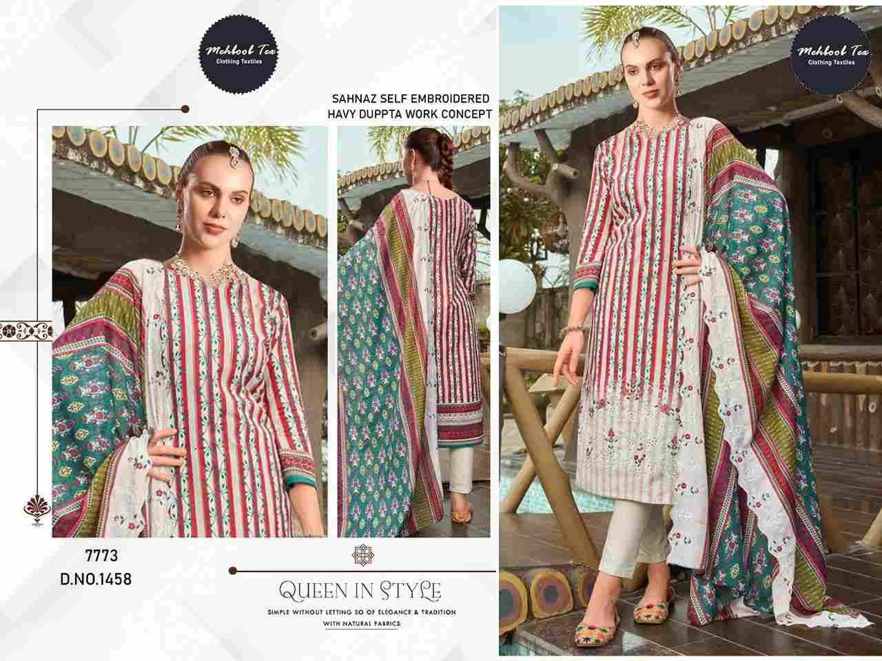 Sahnaz Self Embroidered By Mehboob Tex 1457 To 1460 Series Beautiful Pakistani Suits Stylish Fancy Colorful Party Wear & Occasional Wear Pure Cotton Dresses At Wholesale Price