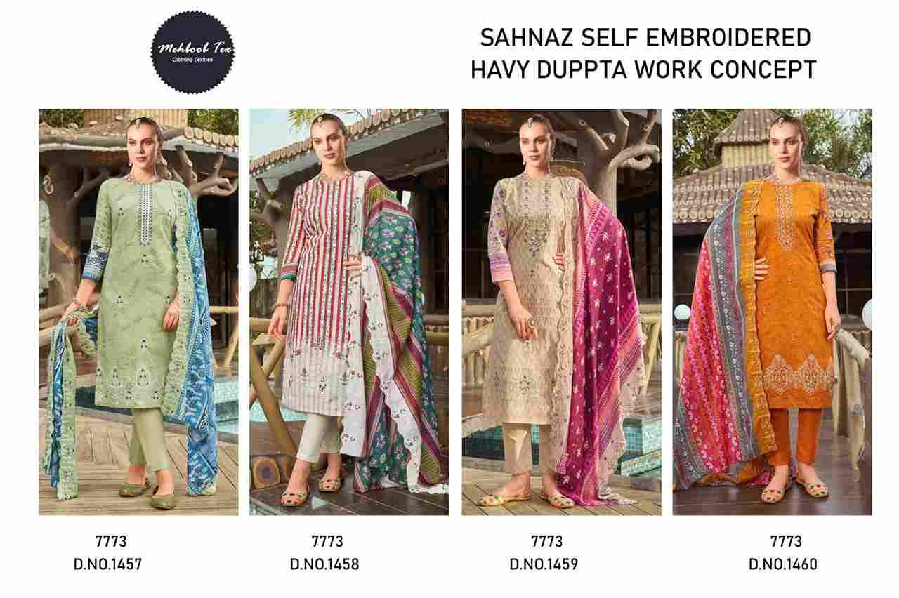 Sahnaz Self Embroidered By Mehboob Tex 1457 To 1460 Series Beautiful Pakistani Suits Stylish Fancy Colorful Party Wear & Occasional Wear Pure Cotton Dresses At Wholesale Price