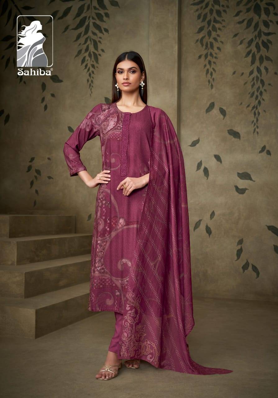 Minhaz By Sahiba Fabrics Beautiful Festive Suits Colorful Stylish Fancy Casual Wear & Ethnic Wear Pure Muslin Silk Dresses At Wholesale Price