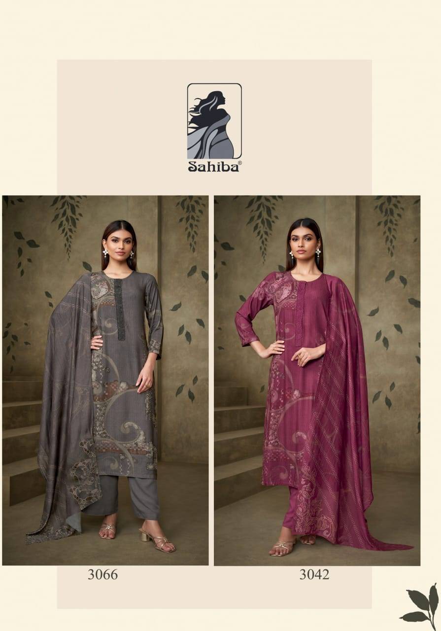 Minhaz By Sahiba Fabrics Beautiful Festive Suits Colorful Stylish Fancy Casual Wear & Ethnic Wear Pure Muslin Silk Dresses At Wholesale Price