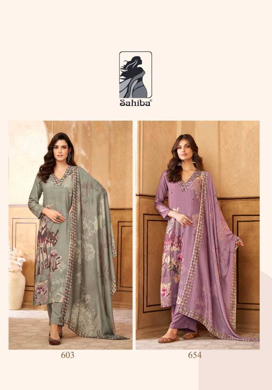 Firdos By Sahiba Fabrics Beautiful Festive Suits Colorful Stylish Fancy Casual Wear & Ethnic Wear Pure Muslin Silk Dresses At Wholesale Price