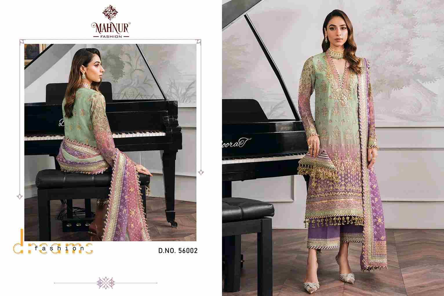 Mahnur Vol-56 By Mahnur Fashion 56001 To 56002 Series Beautiful Pakistani Suits Colorful Stylish Fancy Casual Wear & Ethnic Wear Faux Dresses At Wholesale Price