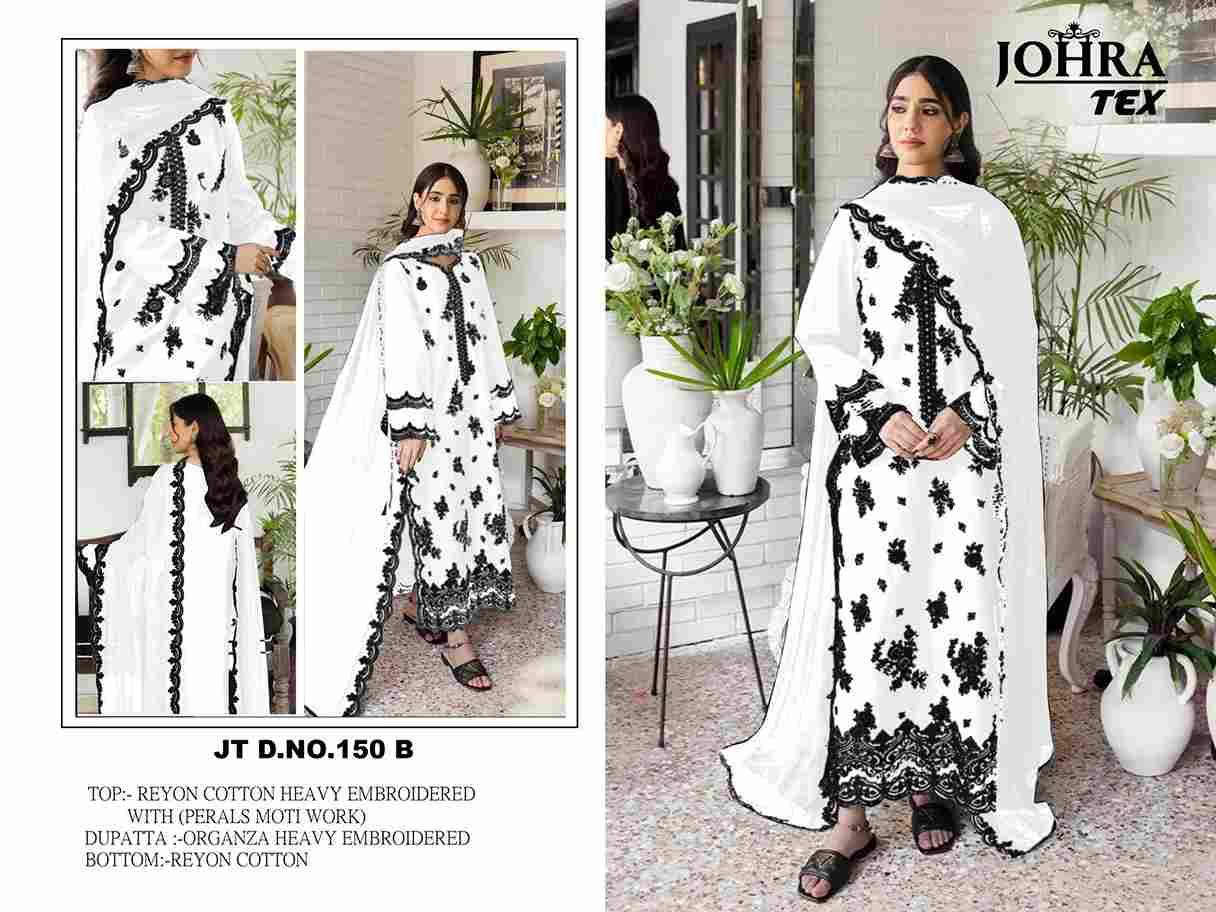 Johra Hit Design 150-B By Johra Tex Beautiful Pakistani Suits Colorful Stylish Fancy Casual Wear & Ethnic Wear Rayon Cotton Embroidered Dresses At Wholesale Price