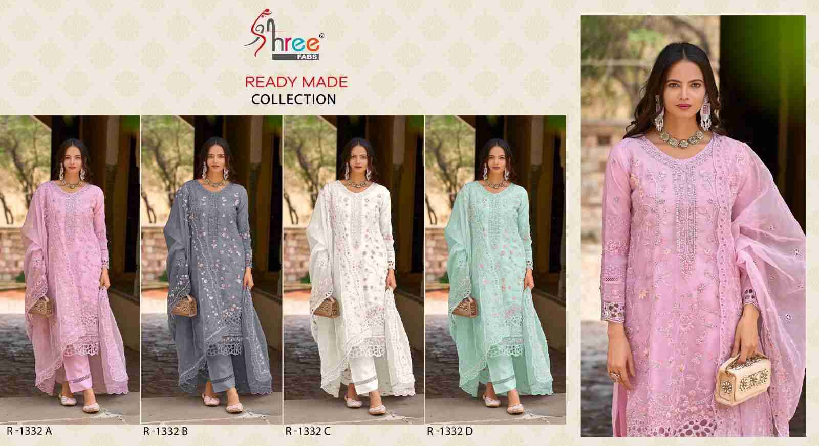 Shree Fabs Hit Design R-1332 Colours By Shree Fabs R-1332-A To R-1332-D Series Wholesale Designer Pakistani Suits Collection Beautiful Stylish Fancy Colorful Party Wear & Occasional Wear Organza Dresses At Wholesale Price