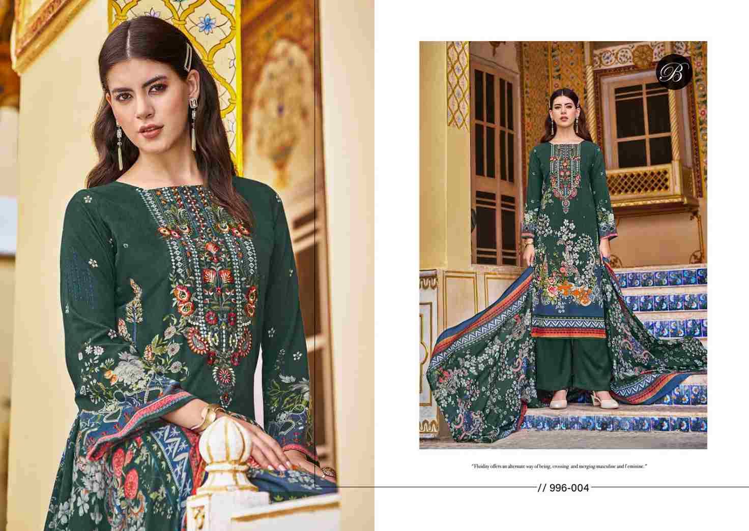 Riwayat Vol-7 By Belliza 996-001 To 996-008 Series Beautiful Festive Suits Stylish Fancy Colorful Casual Wear & Ethnic Wear Pure Viscose Rayon Print Dresses At Wholesale Price