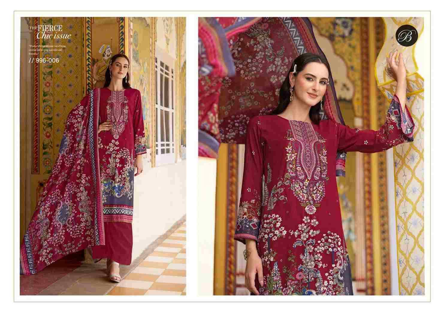 Riwayat Vol-7 By Belliza 996-001 To 996-008 Series Beautiful Festive Suits Stylish Fancy Colorful Casual Wear & Ethnic Wear Pure Viscose Rayon Print Dresses At Wholesale Price