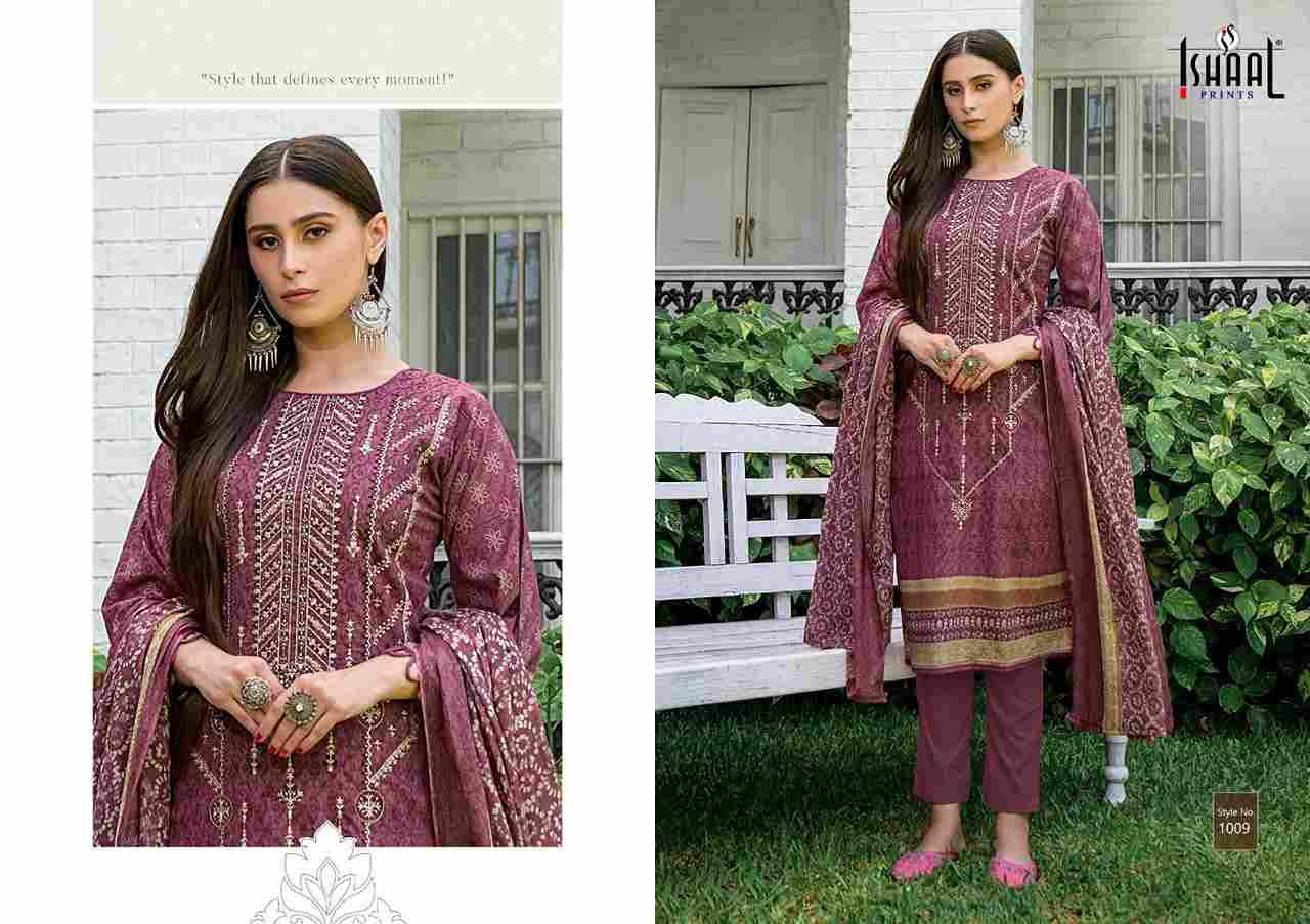 Embroidered Combo-2024 By Ishaal Prints 1001 To 1010 Series Beautiful Suits Colorful Stylish Fancy Casual Wear & Ethnic Wear Pure Lawn Printed Dresses At Wholesale Price