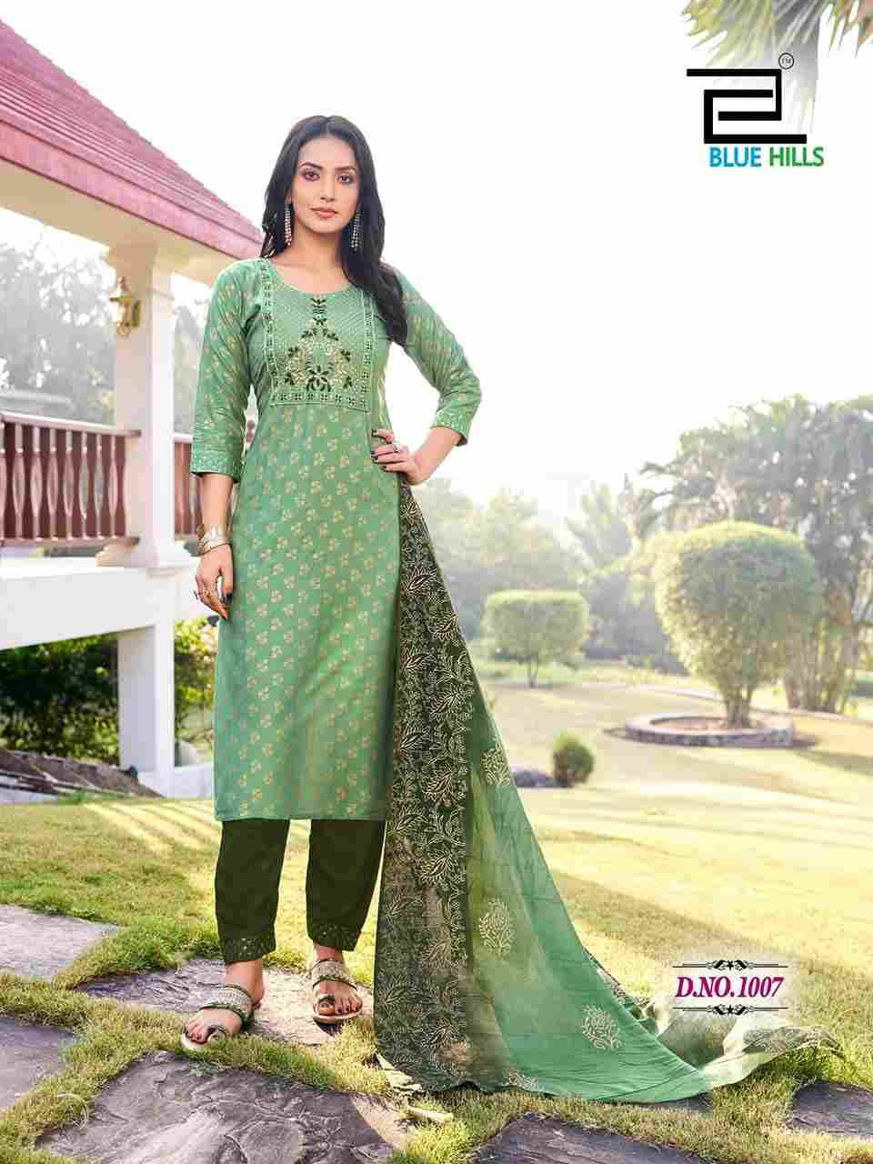 Suva By Blue Hills 1001 To 1008 Series Beautiful Festive Suits Colorful Stylish Fancy Casual Wear & Ethnic Wear Rayon Print Dresses At Wholesale Price